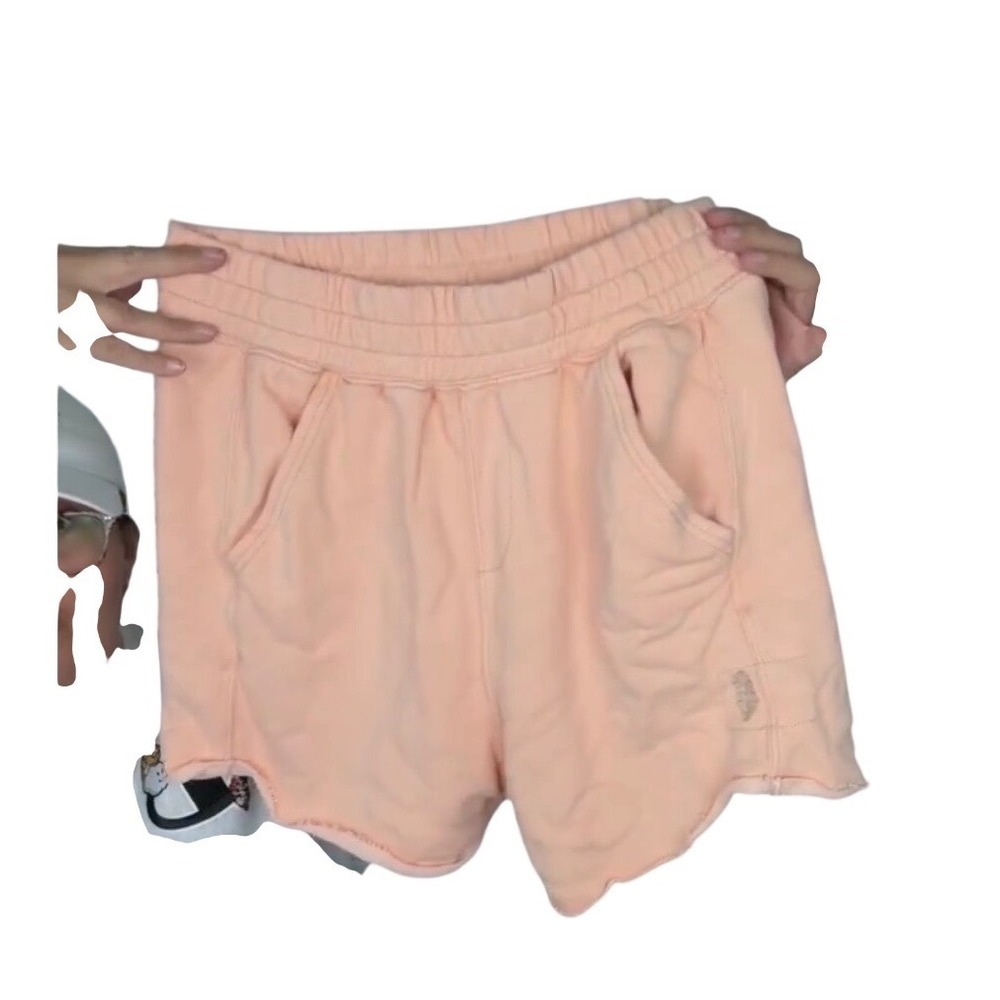 Free People Movement All Star Knit Pull-On High Rise Shorts Coral Medium - Picture 3 of 4